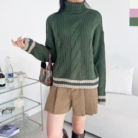 캐쥬얼 반팔 신상 니트 목폴라 기본티 목티 반팔티