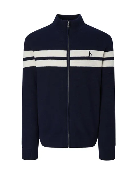 남성 [[24FW]] WHSW4D333N3 [반값[스테디셀러] 네이비 짜임 울혼방 집업니트