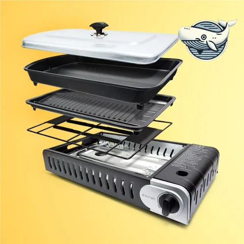 야외 그릴 캠핑용 다기능 휴대용 가스 그릴 바베큐 캠핑그릴 가스그릴 야외바베큐