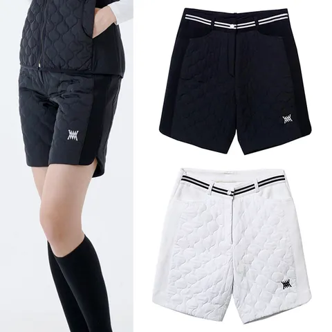 패딩충전 물결 퀼팅 여성 골프 패딩 반바지_100993