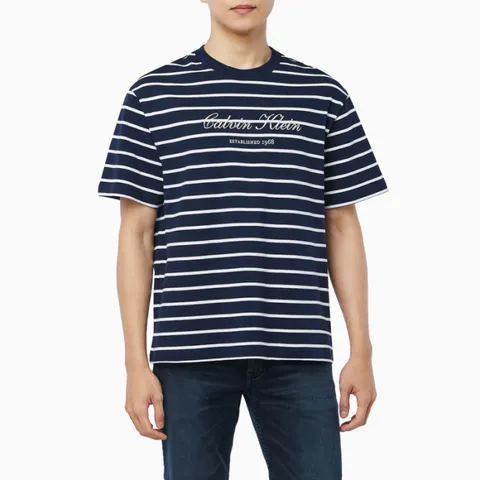 [롯데백화점] 진]남성 스트라이프 피케 캘빈 NYC 티(4RF204G-CEF)