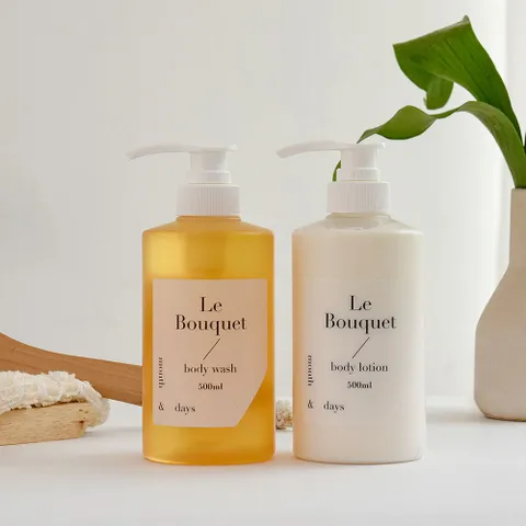 [바디SET] 먼스앤데이즈 퍼퓸케어 르 부케 바디패키지 플로럴향 (바디워시 500ml + 바디로션 500ml)