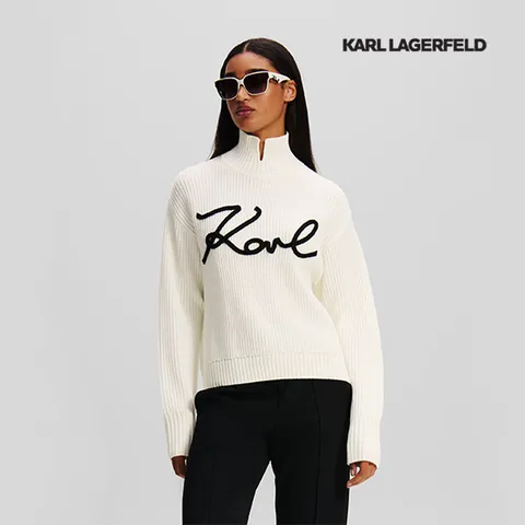 [246W2000] 칼라거펠트 시그니처 수타슈 스웨터