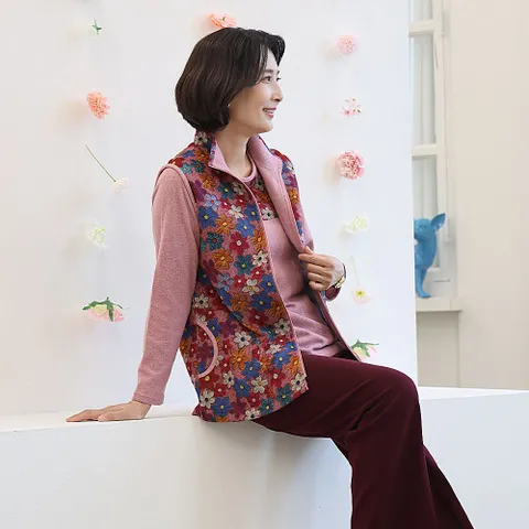 SET3252  입체꽃 자수패턴 앙상블 세트 엄마옷