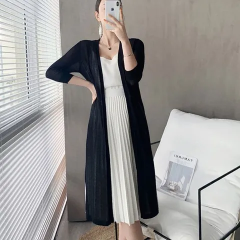 [하프클럽/여자 간절기 데일리 시스루 루즈핏 로브 롱가디건