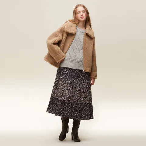 [정상가-499000원][Thursday Island] 양모 블랜딩 무스탕(T228MLT237W)