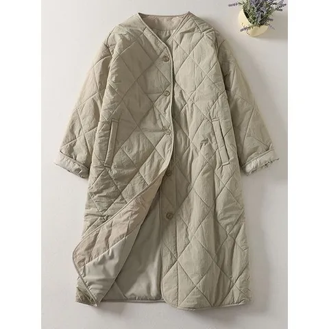 [하프클럽] 벡켄 퀼팅 경량 롱 패딩 자켓