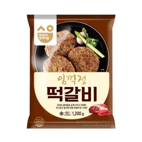 (냉동)삼양 모닝하임 임꺽정떡갈비1.2kg 삼양식품 떡갈비 맛있는떡갈비