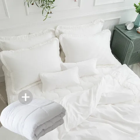 에스데코 프릴 내추럴 광목바이오워싱 30수면 이불침구솜세트SK