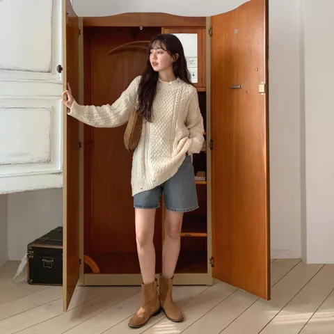 [다잇템] 여자 슬릿 피셔 그런지 트위스트 긴팔티