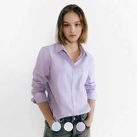 345502 여 옥스포드 셔츠 (솔리드)