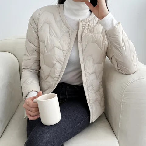 여성 덕다운 경량 퀼팅 숏 패딩점퍼 핏이 오리털 아우터 남녀공용
