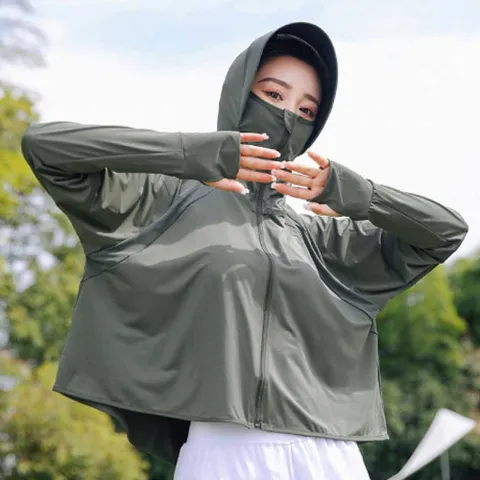 여자 여름 자외선 차단 썬캡 후드 냉감 바람막이 점퍼