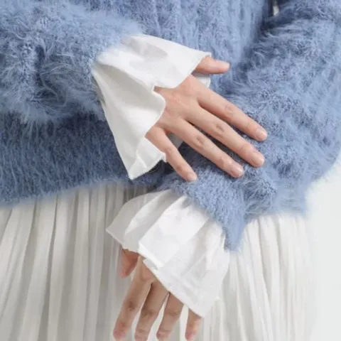 깔끔한 탈부착 가능한 페이크 플리츠 소매 커프스 페이크손목 스타일리쉬 여행룩 빈티지