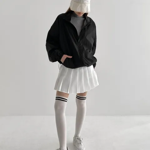 여자골프바람막이 하이넥집업 얇은긴팔 스토퍼 점퍼