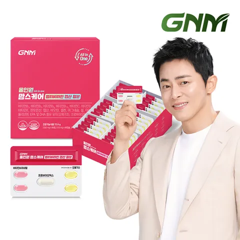 [멀티비타민+엽산+철분+알티지오메가3+유산균]GNM 올인원 맘스케어 1박스(1개월분) / 임산부 활성엽산 비헴철