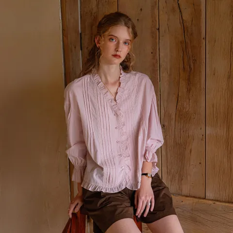 DA_Fungus v-neck blouse_2color