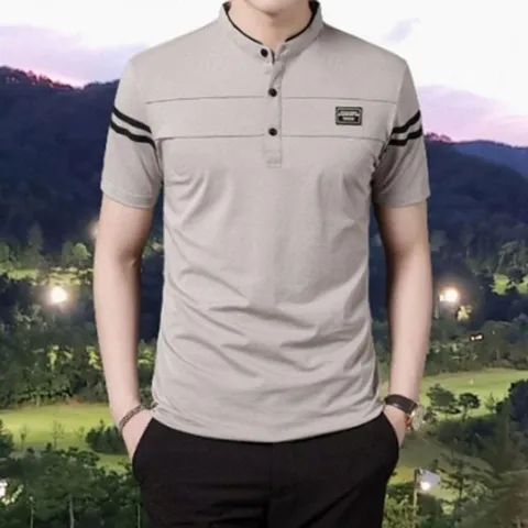 남자 여름 데일리 2줄 헨리넥 클래식 골프 반팔 티셔 헨리넥반팔티셔츠 반팔난방 헨리넥반팔티
