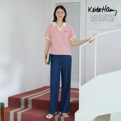 [최초가69,900]키스해링 25SS 썸머 와이드핏 데님팬츠 2종 여성