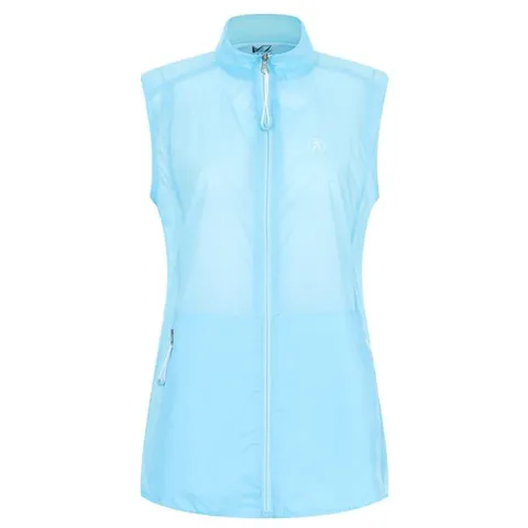 [하프클럽] 여성 하프넥 통기성 좋은 메쉬 바람막이 집업 등산 조끼 DW-WVS-20596-S블루