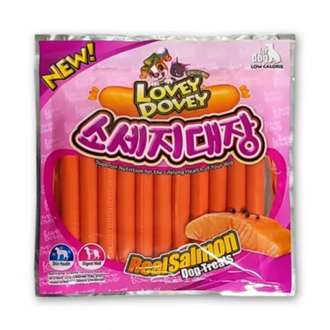 강아지 맛좋은간식 러비더비 소세지대장(연어) 11P 애견간식 강아지간식 반려견간식