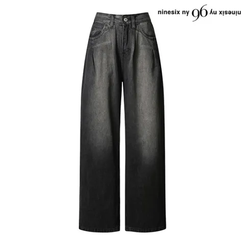 정상가:69,000원｜핀턱 빈티지 워싱 데님 비스코스 와이드 팬츠 (NO4TA004L0)