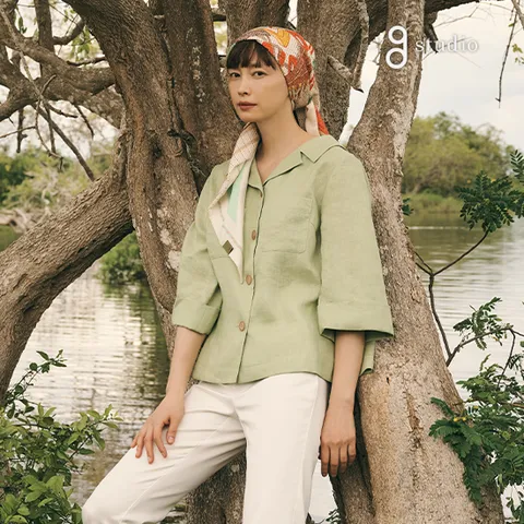 [최초가 99,900]25SS 프렌치린넨100 시그니처 블라우스