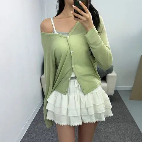팔뚝삭제 앞뒤착용 여름 린넨 시스루 가디건 7color (box) 가을 여름 여리여리 데일리룩