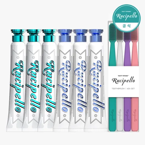 미스틱포레스트3개 샤이니피루나3개 치약100g + 성인칫솔 4개입