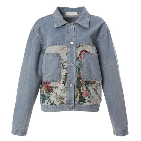 [롯데백화점][페이지플린]카라넥 플라워 데님 청자켓 (F4CJK011)