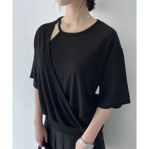 [하프클럽/리피아]하니 여름 랩 트임 반팔 라운드 티셔츠 빅사이즈 여자 비치웨어 썸머 핑크 시원한 러블리