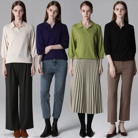 [최초가 38000원] 코튼모달 카라니트