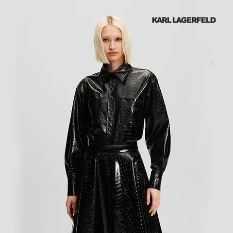 [246W1613] 칼라거펠트 인조 가죽 셔츠