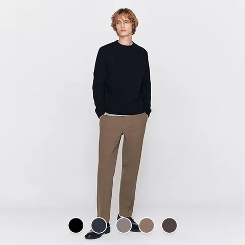 지오다노 남성 겨울 기모 테이퍼드핏 히든밴딩 스판 슬랙스 115915 463691