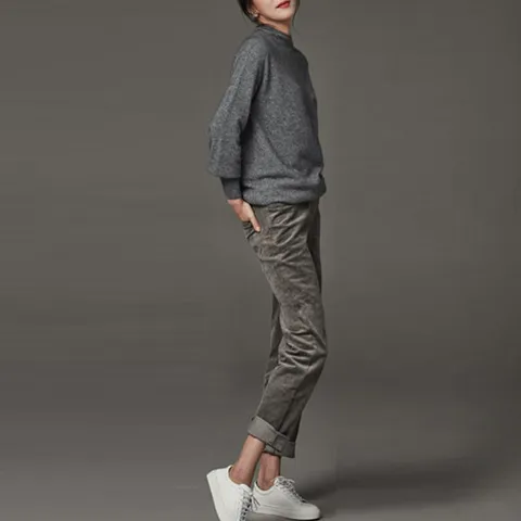 [라우렐]코튼 블렌디드 코듀로이 팬츠_그레이