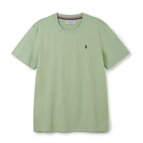 [U.S. POLO ASSN.]  남성 코튼100 반팔 라운드티셔츠_라이트그린