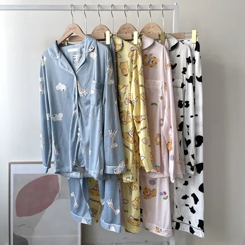 [브리치] 에르디테 / 스판 밴딩 동물 패턴 홈웨어 잠옷 실내복 상하세트