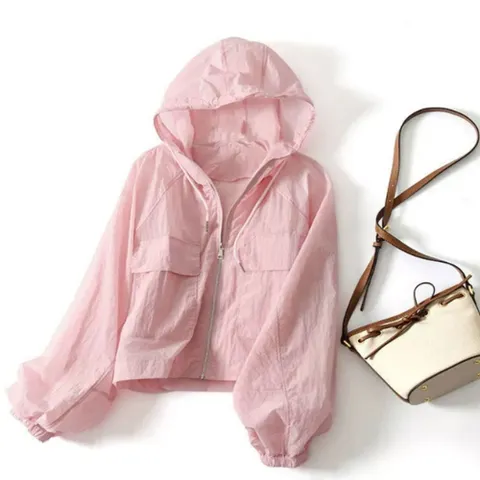 여성 3컬러 숏 봄 여름 바스락 바람막이 경량후드점퍼 경량아우터 윈드브레이크 간절기아우터