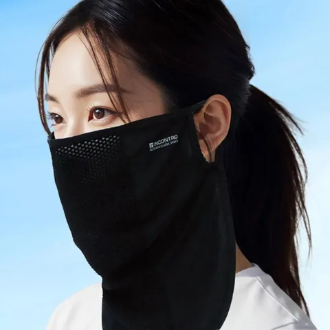 3색 1개 귀걸이형 여름 쿨마스크 냉감 얼굴 가리개 자 UV차단 쿨마스크 자전거마스크