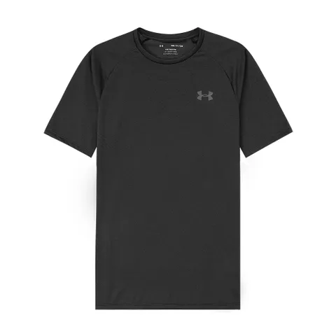 남성 UA 테크 2.0 히트기어 기능성 반팔 티셔츠 블랙 1345317-001