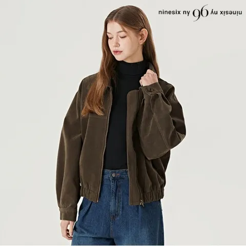 정상가:199,000원 ㅣ 카라넥 밴딩 스웨이드 비스코스 집업 자켓 (NO4JK002L0)