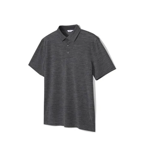 울폴리 카라 반팔 티셔츠 그레이