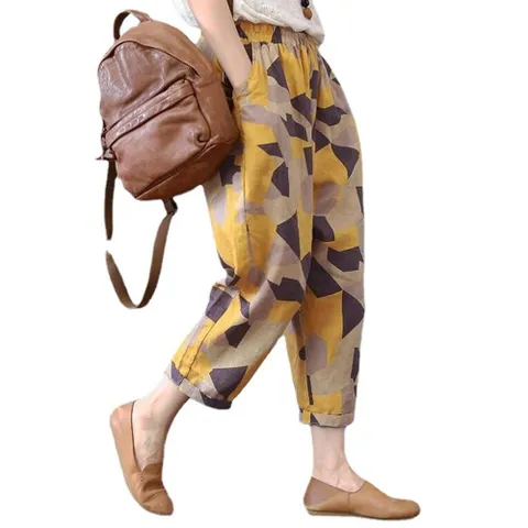 시원한 여름 밴딩 배기팬츠 머스타드 배기팬츠 배기바지 여성배기 면바지 여름바지