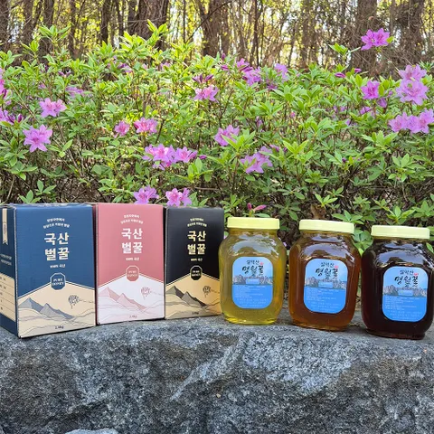[설악산명월꿀] 국산 사양벌꿀 2.4kgx3병(아카시아+잡화+밤)/박스포장