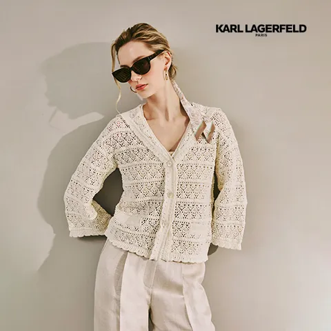 칼라거펠트 25SS 니트 크로셰 가디건