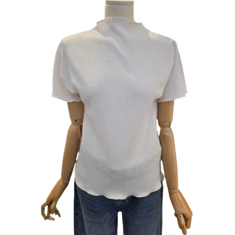 플리츠 반팔 블라우스 티 FONOFWTS80