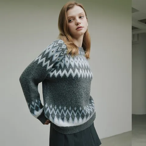 [최초가: 89,000원]노르딕 패턴 풀오버 [그레이]_LM1PU54E2GR