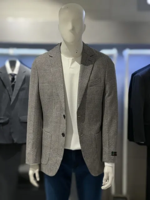 남성 봄 여름 이태리수입 울실크 브라운 프리미엄 콤비 자켓