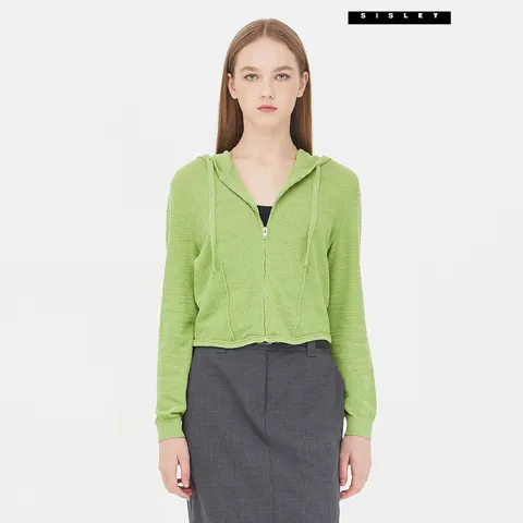 후드 크랍 니트 가디건 SAKC04341_GN