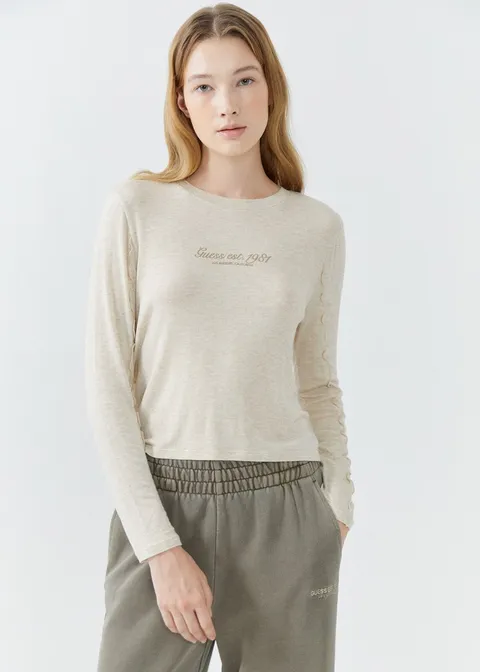 게스진 여성 소매 디테일 긴팔티 YO3K2414 428519